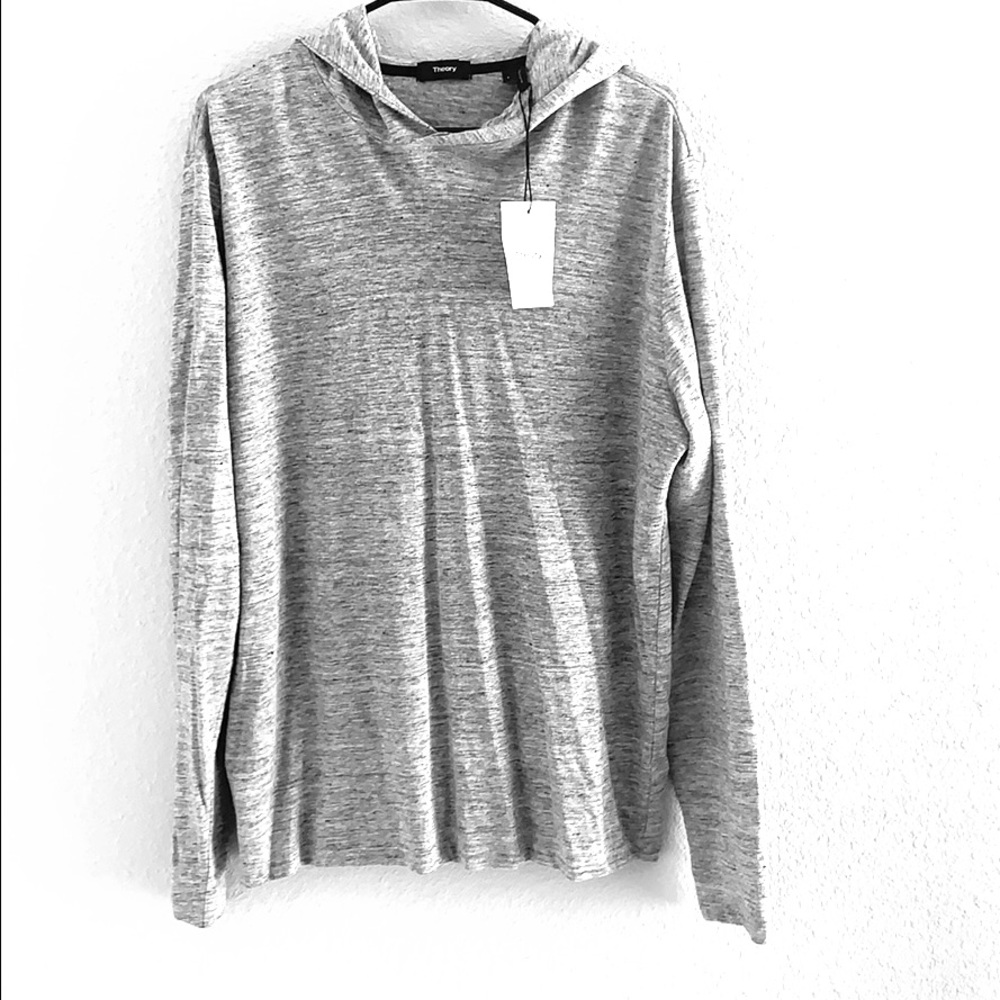 Theory Colton long sleeve hooded shirt